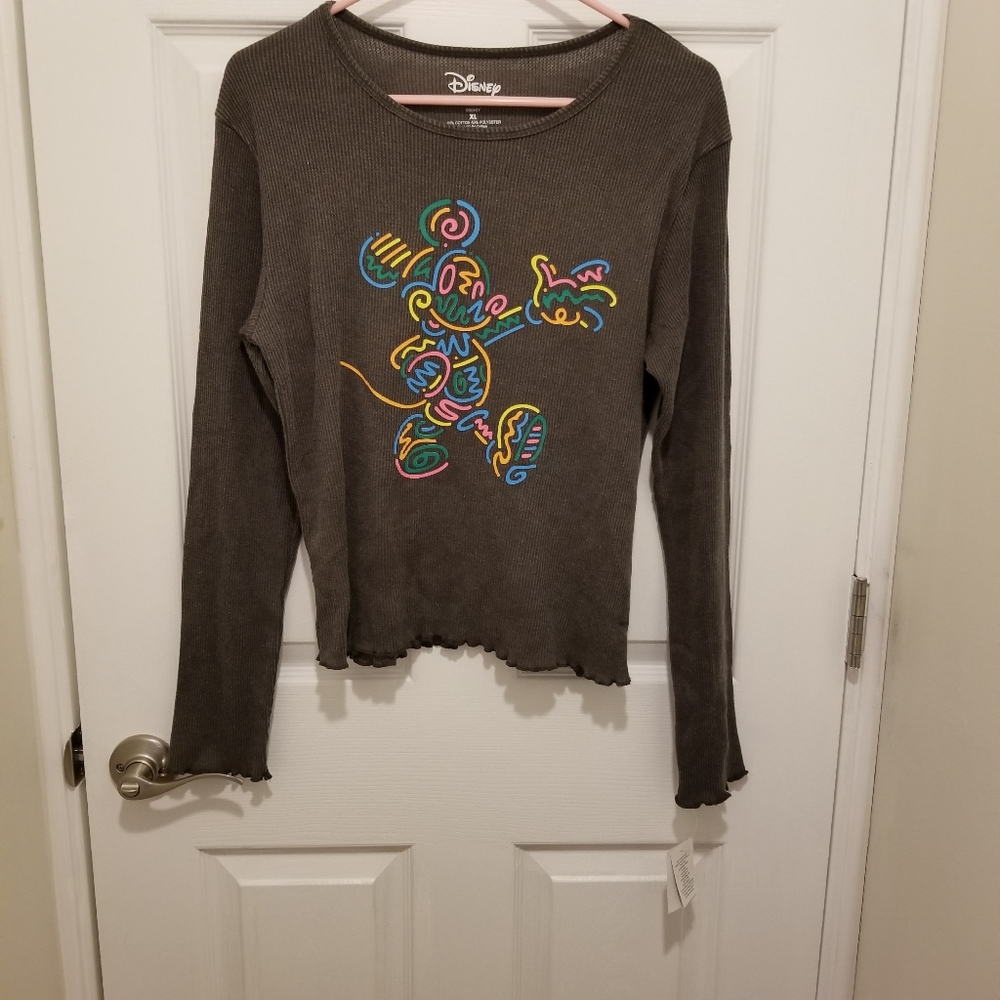 Disney Mickey Mouse Thermal Long Sleeve Shirt multiple sizes